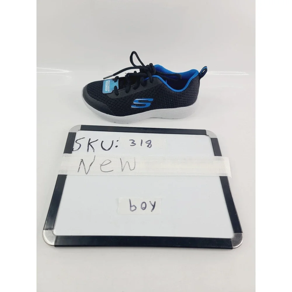 Skechers,‎ Lace‑up Sneakers Athletic Shoes, Boys, Size Youth 3, Black/Blue. A. H